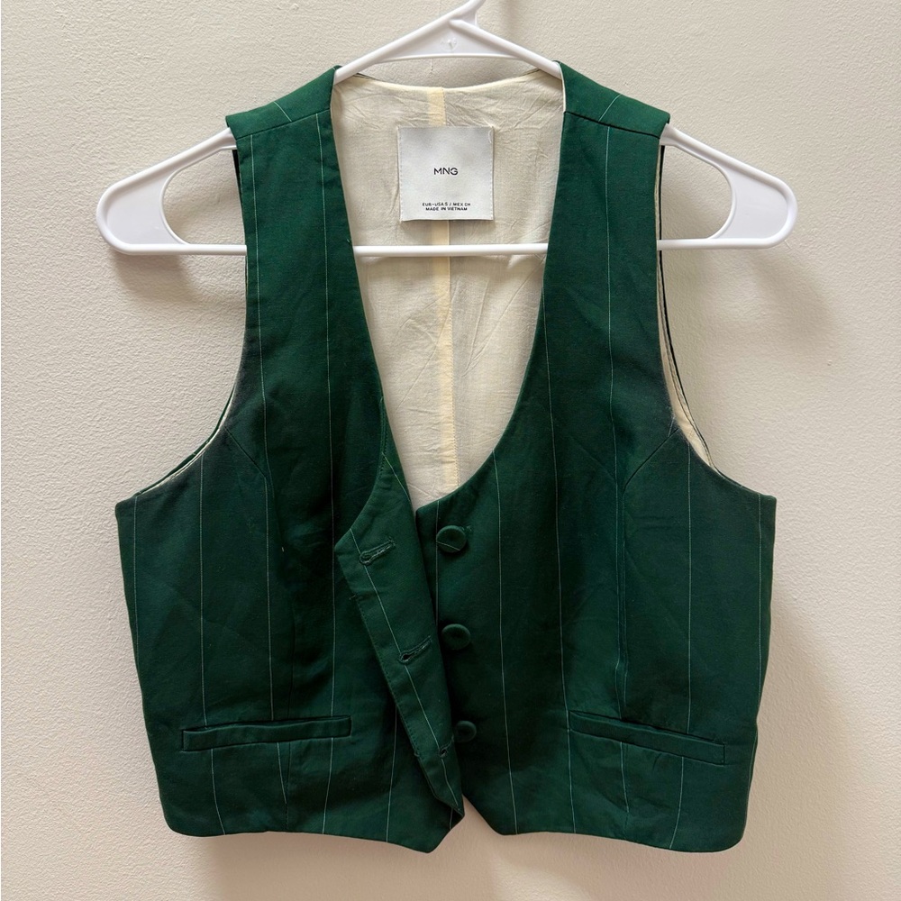 M.N.G pinstripe green vest size S
